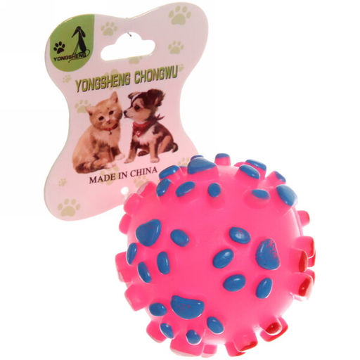 Цена за 6 шт. Игрушка - мячик для собак средних, мелких и крупных пород "ИГРУЛИК", цвет желтый, d-7см (лейбл)