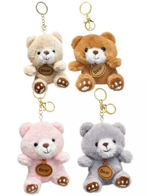 Мягкая игрушка "Медведь" 13см, на брелке, 4цв. в ассорт.