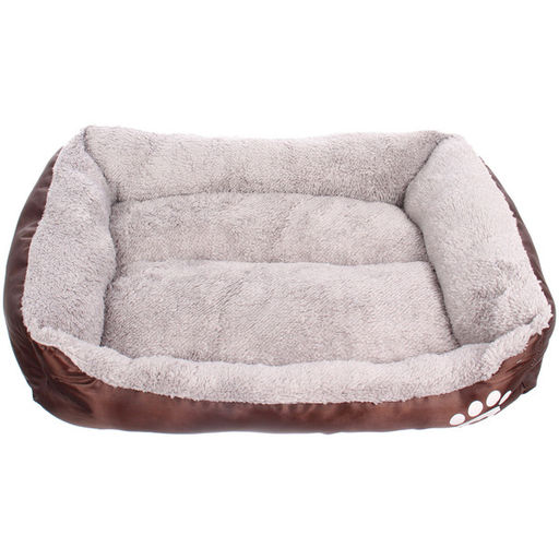 Лежанка для животных "Место БРО", цвет коричневый, внутр. ткань серого цвета, размер M, 54*42*11см (Лейбл)