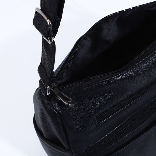 Сумка-мешок на молнии, цвет чёрный - Simaland фото 6