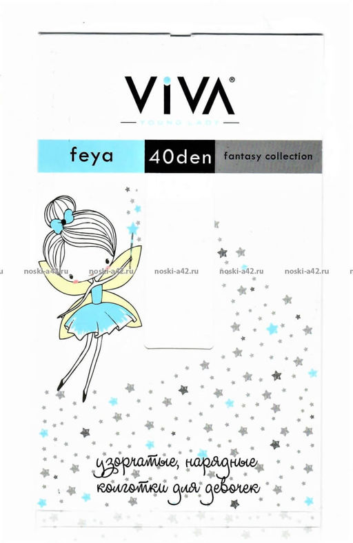 Цена за 6 шт. VIVA Feya (Фея) школьные детские колготки гладкие 40 den белые