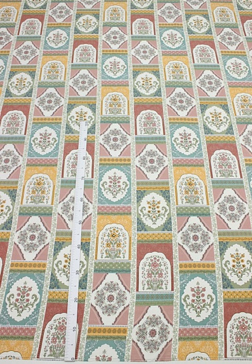 Сатин Цветочные витражи, ш.2.35м, хлопок-100%, 110гр/м.кв - Купава фото 2