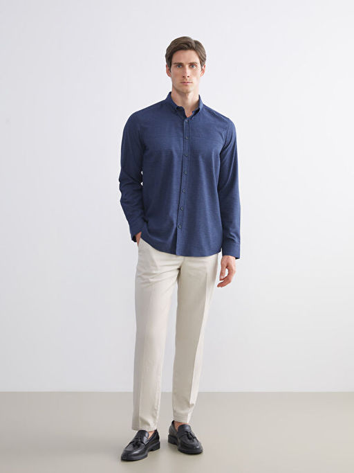 Regular Fit Uzun Kollu ?izgili Erkek G?mlek