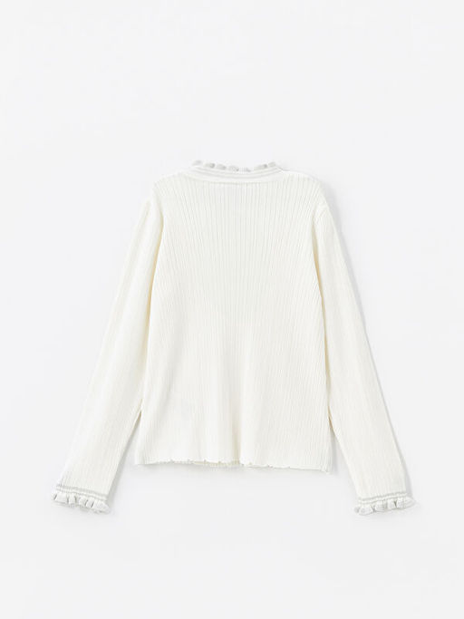 Dik Yaka Uzun Kollu K?z ?ocuk Triko Kazak - Waikiki фото 2