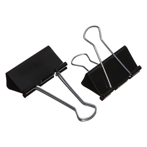 Набор зажимов для бумаг черных 41 мм 24 штук, в пластиковой тубе