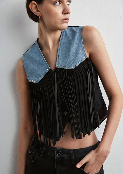 Brenna Iconic Puskullu Parcal? Jean Yelek - Mavi фото 2