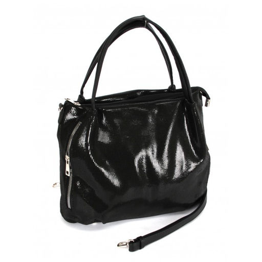 Сумка женская натуральная кожа ADEL-282/2в (отделка ИСК/КОЖА), 1отд+кар/пер. плечевой ремень, черный 262305