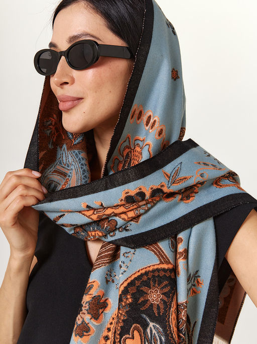 в составе ШЕРСТЬ и КАШЕМИР Большой, мягкий, теплый двусторонний палантин - Tantino фото 11