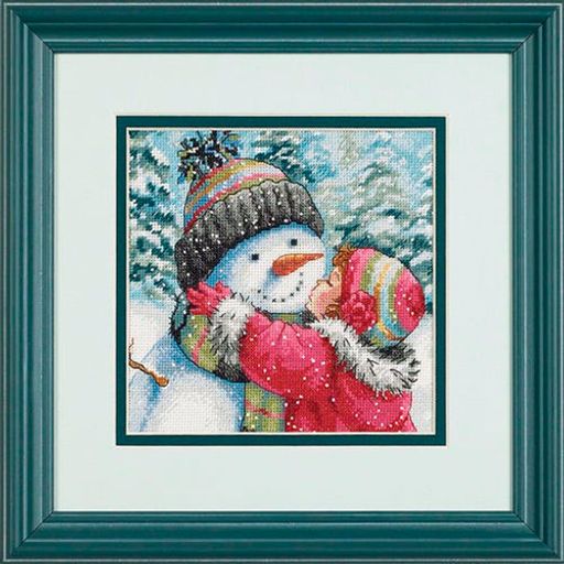 Набор для вышивания DIMENSIONS 70-08833 Поцелуй для снеговика 15 x 15 см