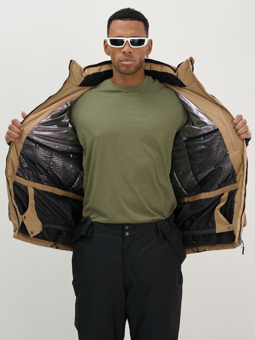 Горнолыжный костюм мужской зимний бежевого цвета 394B - Leifensh фото 19