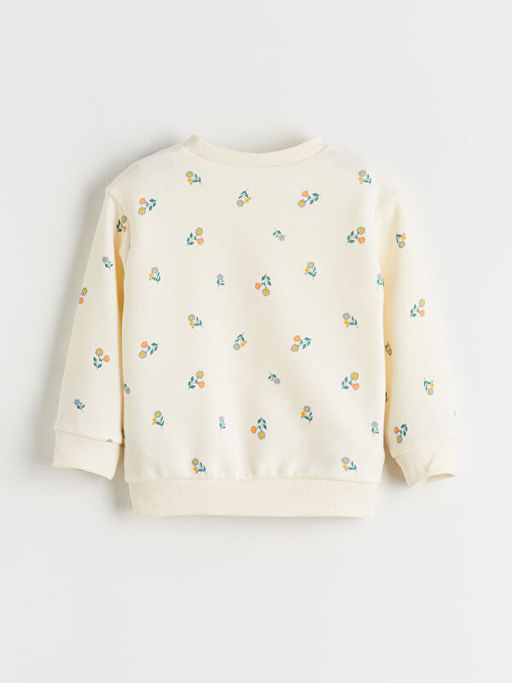 Bebe Yaka Bask?l? K?z ?ocuk Sweatshirt