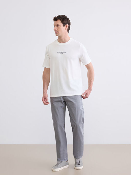 Bisiklet Yaka Bask?l? Erkek Ti??rt