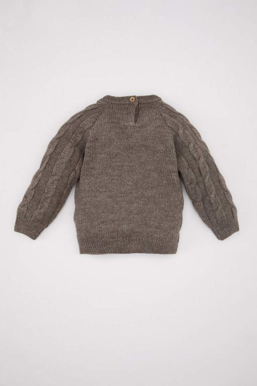 Свитер с круглым вырезом для маленьких мальчиков - Defacto фото 5