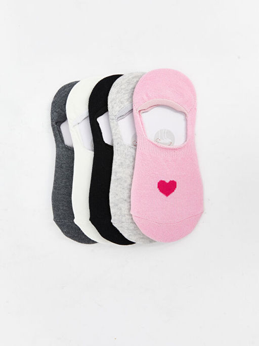Kalp Desenli K?z ?ocuk Babet ?orap 5li