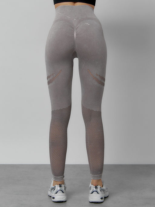 Легинсы для фитнеса женские серого цвета 1004Sr - Mtforce фото 4