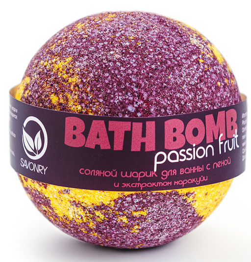 Бомбочка для ванн SAVONRY PASSION FRUIT(с пеной и экстрактом маракуйи) (1 шт)