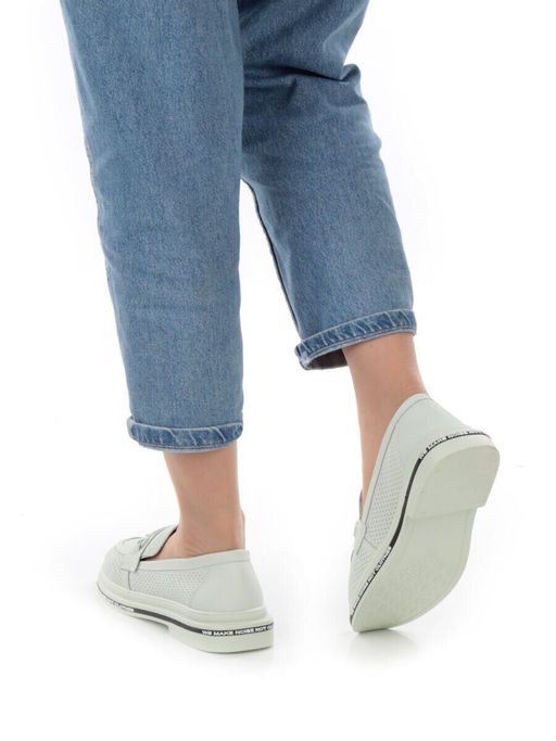 03-PDD170-6 LT. GREEN Лоферы женские (натуральная кожа)