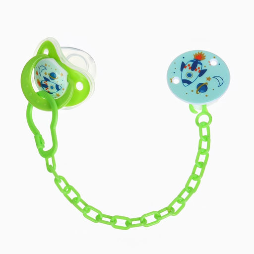 Пустышка ортодонтическая, с колпачком и держателем, от 0 мес.