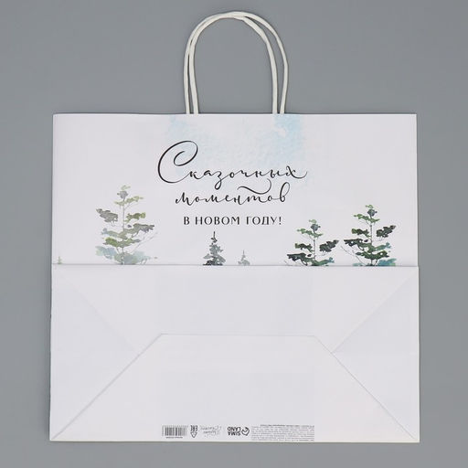 Пакет подарочный новогодний крафтовый «Сказка», 32×28×15 см