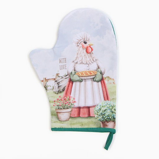 Варежка-прихватка Доляна Курочка 20х28 см, 35% хл, 65% пэ, ватин 250 г/м2  фото 6