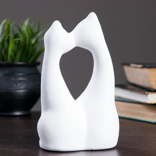 Фигурка керамика Коты влюбленные, белые, 6?11?17 см