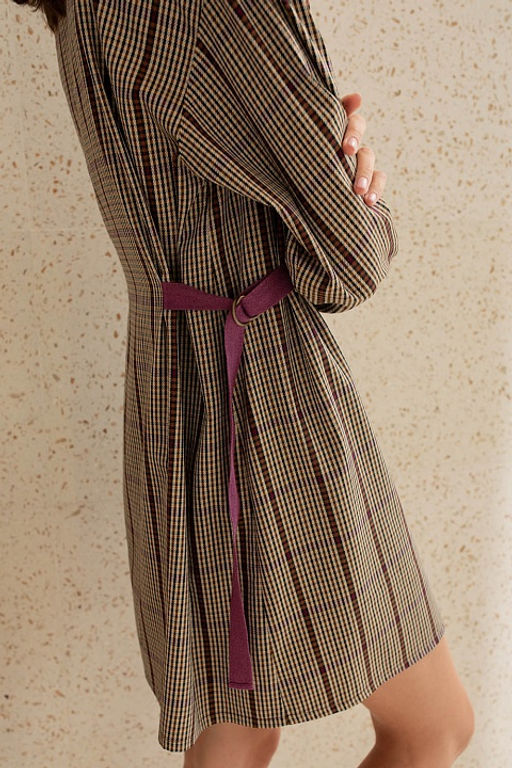 Платье 56403 Бордовый клетка