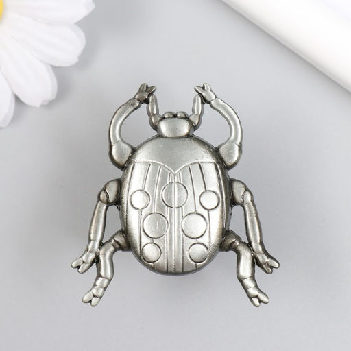 Ручка для шкатулки металл «Божья коровка», состаренное серебро, 4.8×4.3 см