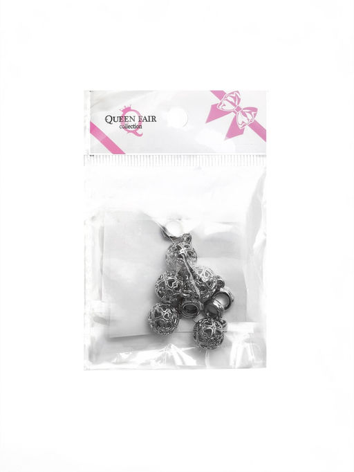 Цена за 5 шт. Шарм подвеска «Шарик», цвет серебро