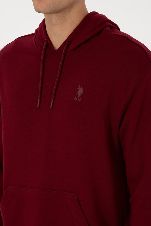 Erkek Comfort Fit Kap__onlu Bordo Basic Sweatshirt - U.s. polo assn фото 7