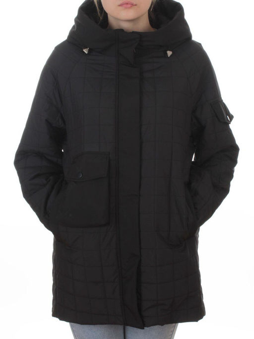 9608 BLACK Куртка стеганная демисезонная женская (100 гр. синтепон) - Fashion фото 3