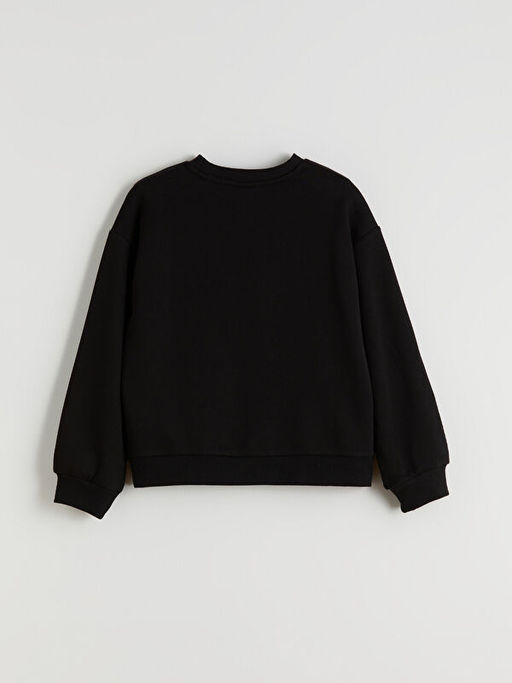 Bisiklet Yaka Ta?l? K?z ?ocuk Sweatshirt