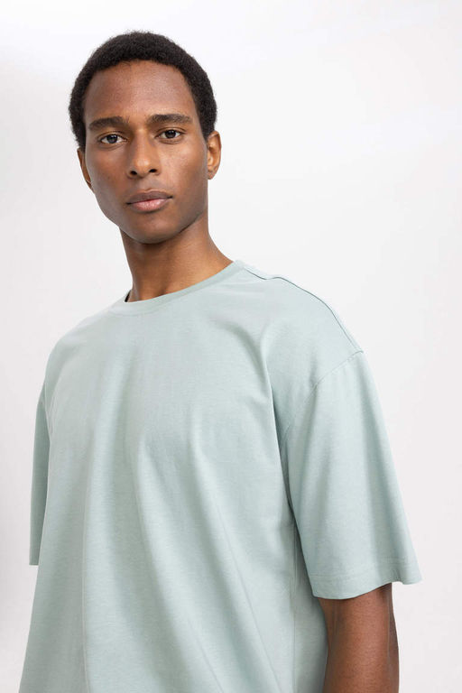 DeFactoFit Футболка оверсайз с круглым вырезом и короткими рукавами с принтом из 100% хлопка  фото 5