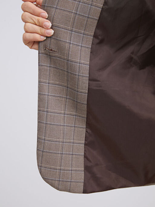 Ekose Kad?n Blazer Ceket