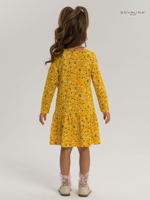 Платье Алиса дл/р цветы на горчице - Sovalina фото 27
