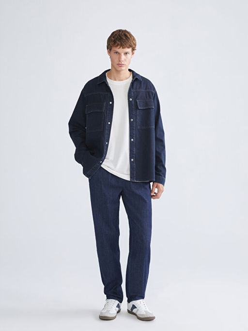 Rahat Kal?p Uzun Kollu Erkek Jean G?mlek