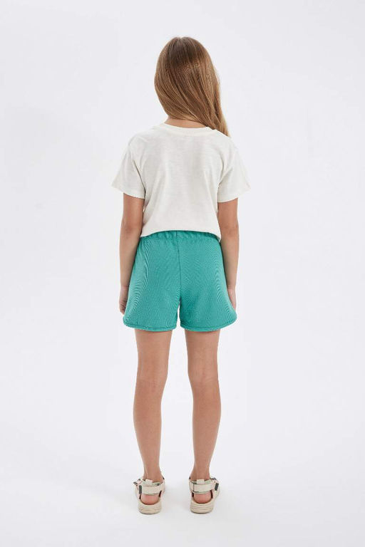 Вафельные шорты для девочек - Defacto фото 6