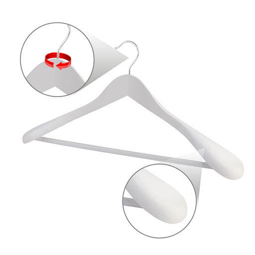 Набор вешалок дерев., 2 шт., с расшир. плеч., 44.5*23*5.8 см, JAPANESE WHITE, шт - Valiant фото 5