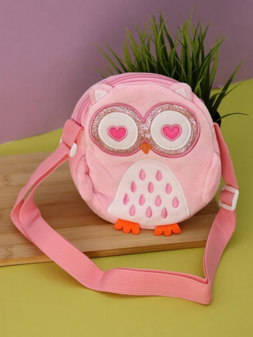 Сумочка плюшевая "Pink owl", pink (15,5*16 см)