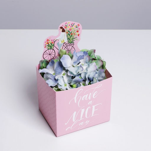 Цена за 2 шт. Коробки для мини букетов HAVE A NICE DAY, 12×20×10 см
