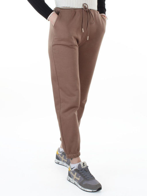 2804 BROWN Брюки спортивные утепленные женские (95% хлопок, 5% спандекс)