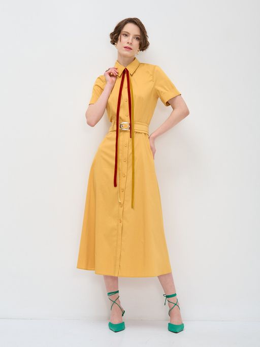 Платье из однотонного хлопка