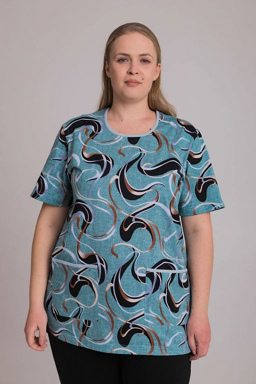 Футболка М30081Вмч ментол/черный - Елена фото 4