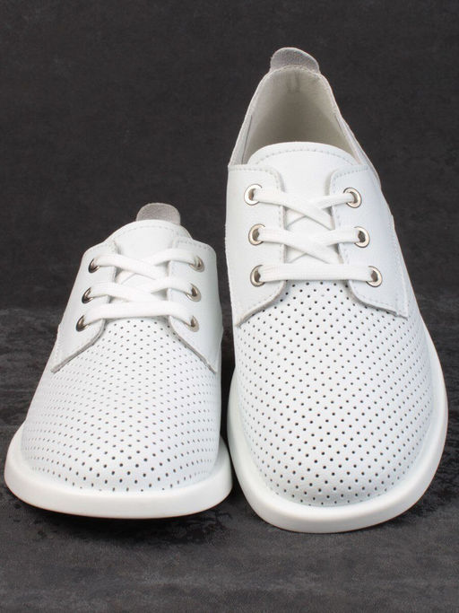 03-D7HY1-1 WHITE Полуботинки женские (натуральная кожа) - Фабричный китай фото 9