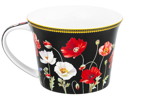 Чайн. пара 2 пр. 270 мл 12,5*9,5*7 см  Маки на черном NEW BONE CHINA - Elan gallery фото 18