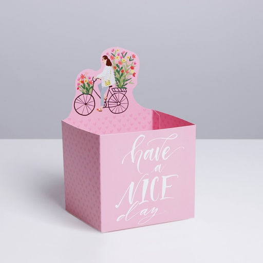 Цена за 2 шт. Коробки для мини букетов HAVE A NICE DAY, 12×20×10 см