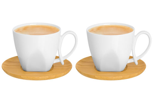 Чашка для капучино и кофе латте 200 мл 11*7,5*7 см Белая метелица + дерев. подставка (2 шт.) - Elan gallery фото 7