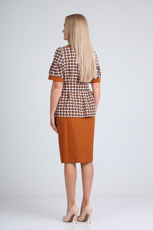 Костюм Gamma & Gracia 466 корица белый овалы  фото 2