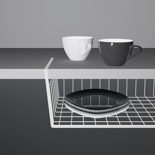 Корзина сетчатая навесная на полку Доляна, 40×25.5×14 см, белая