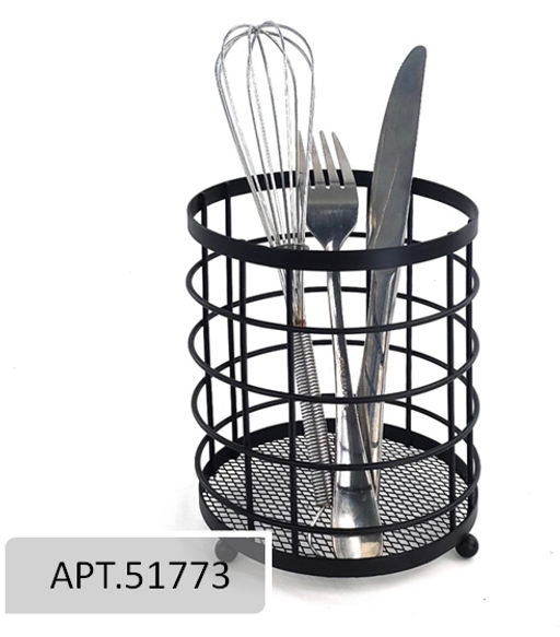 51773 GIPFEL Стакан для кухонных принадлежностей MORAN 12х15,5 см. Материал: углеродистая сталь. Цвет: черный  фото 2