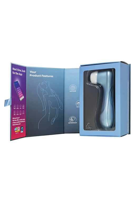 Вакуум-волновой бесконтактный стимулятор клитора Satisfyer PRO 2, силикон, голубой, 15 см.